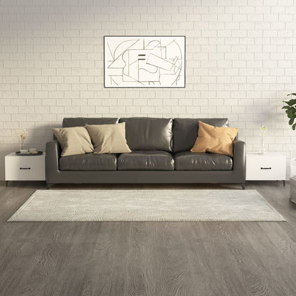 vidaXL Coffee Tables with Metal Legs 2 pcs High Gloss White 50x50x40 cm