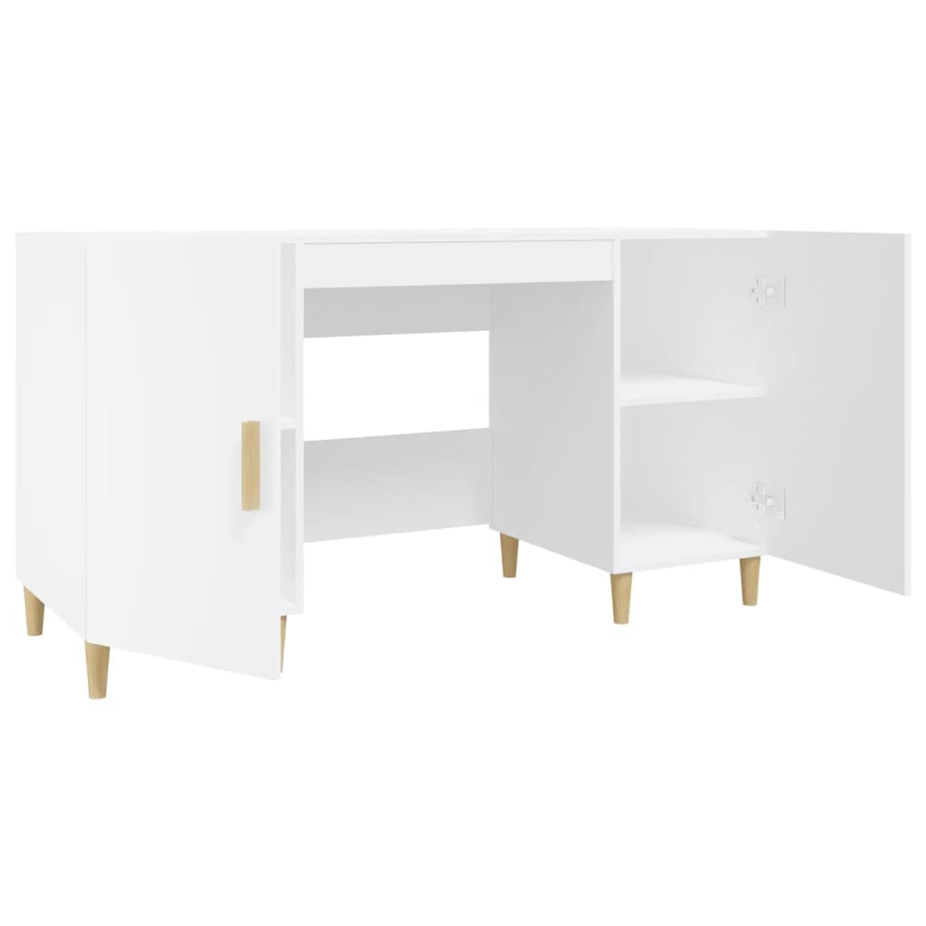 vidaXL Desk White 140x50x75 cm Engineered Wood