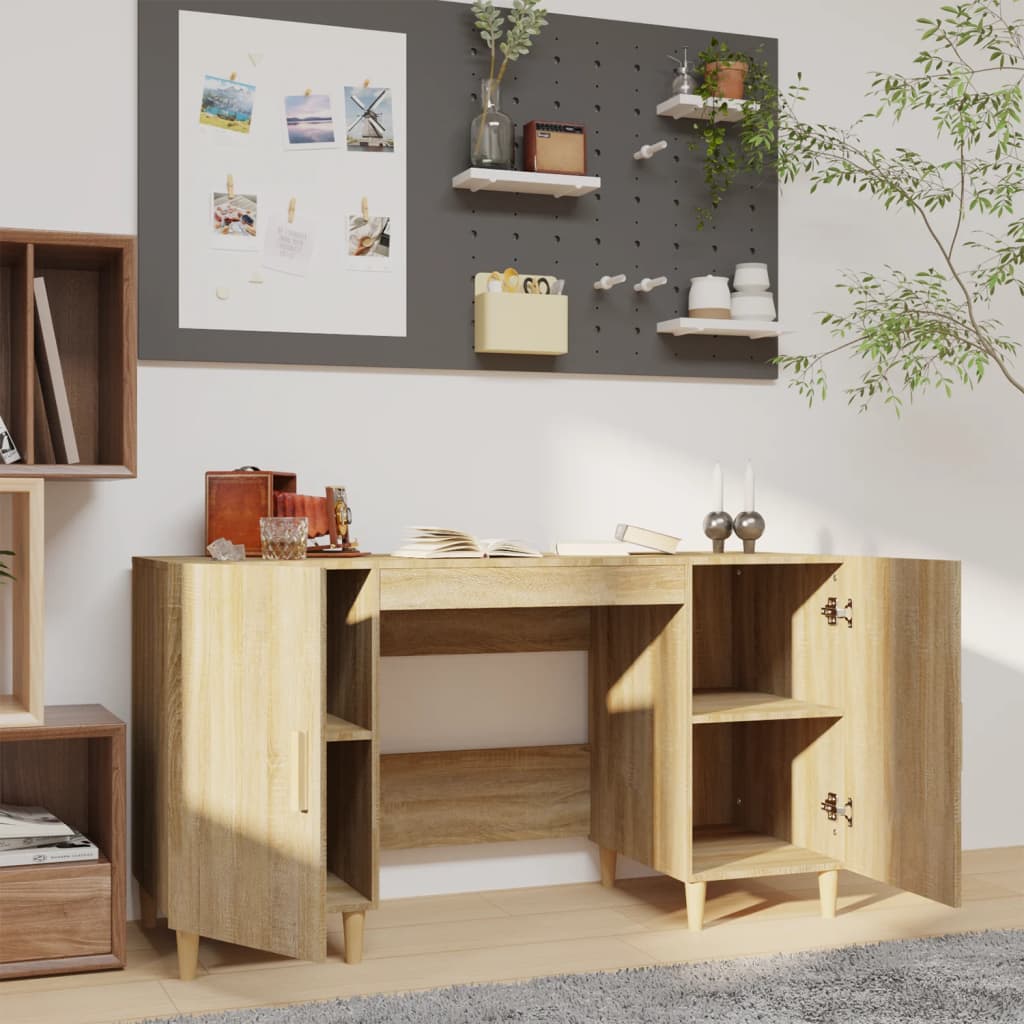 vidaXL Desk Sonoma Oak 140x50x75 cm Engineered Wood