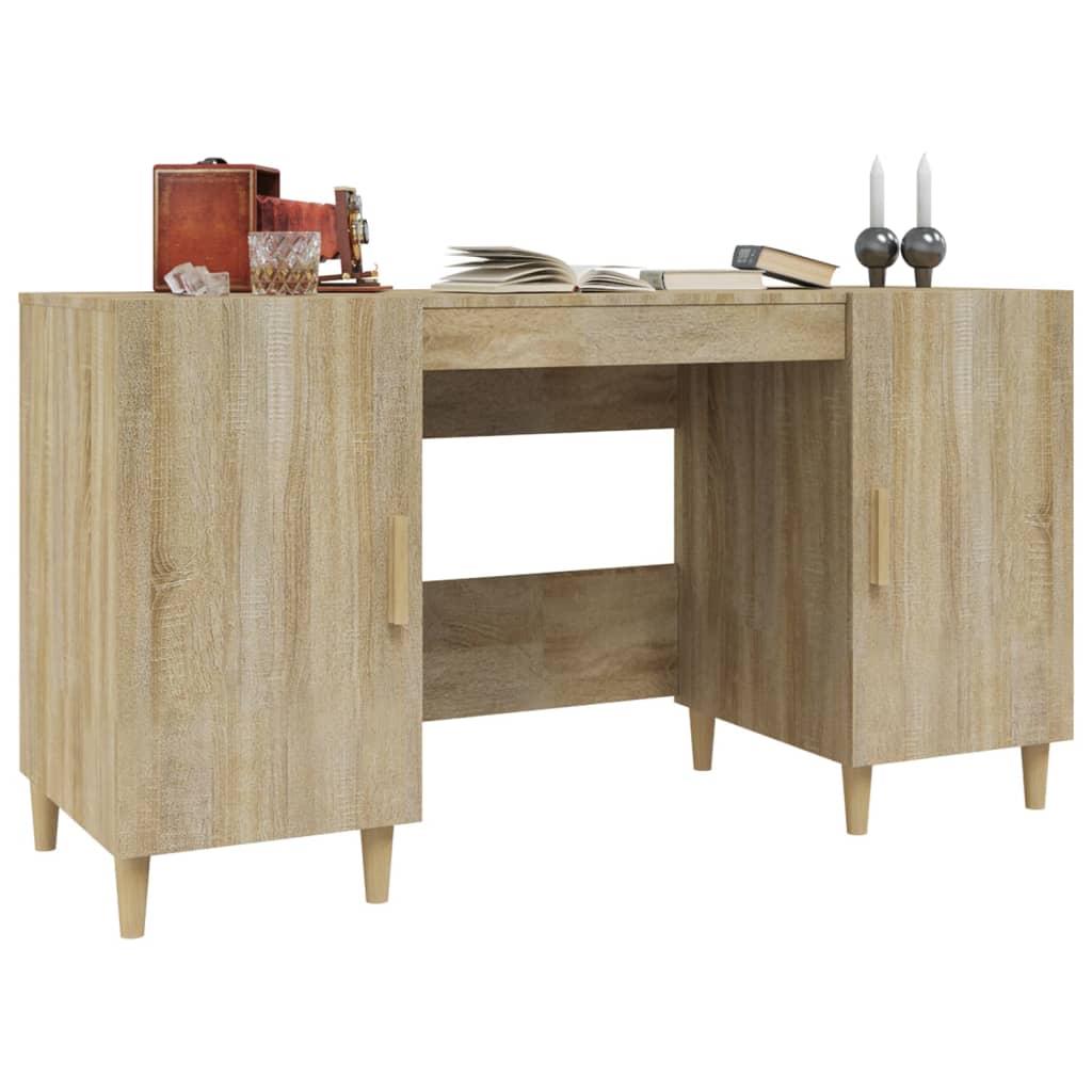 vidaXL Desk Sonoma Oak 140x50x75 cm Engineered Wood