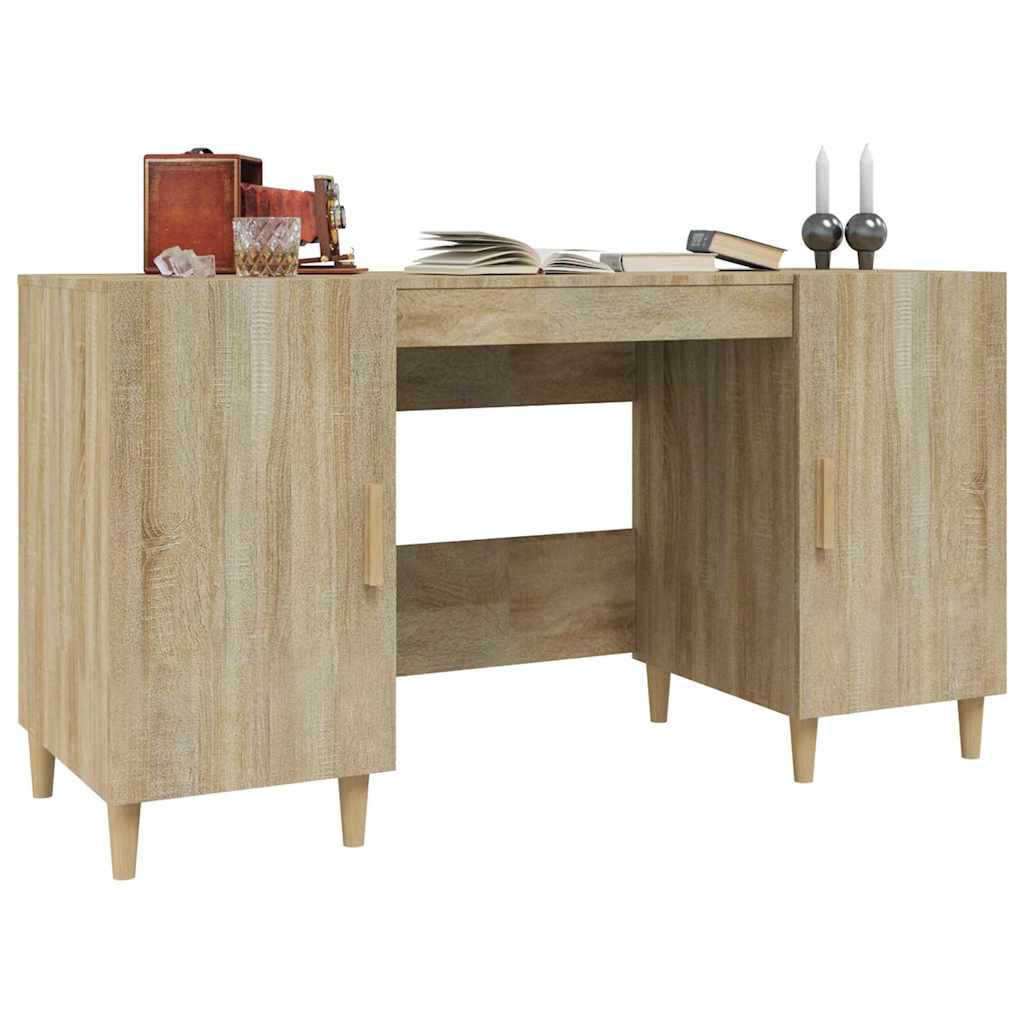 vidaXL Desk Sonoma Oak 140x50x75 cm Engineered Wood