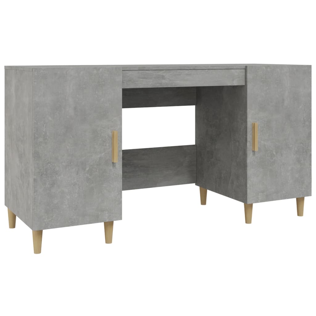 vidaXL Desk Concrete Grey 140x50x75 cm Engineered Wood