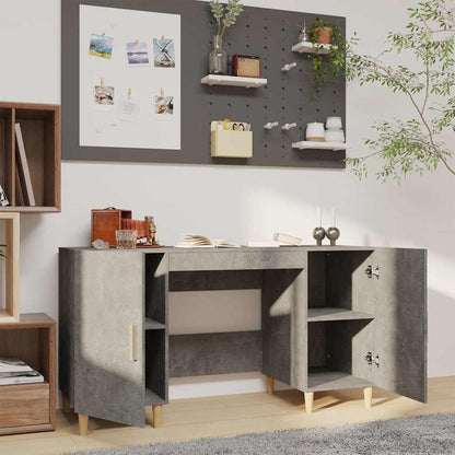 vidaXL Desk Concrete Grey 140x50x75 cm Engineered Wood