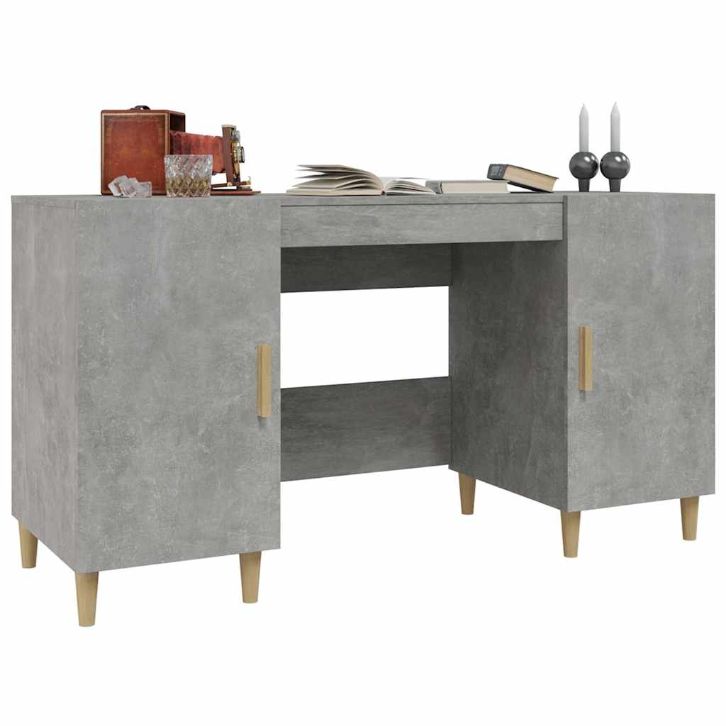 vidaXL Desk Concrete Grey 140x50x75 cm Engineered Wood