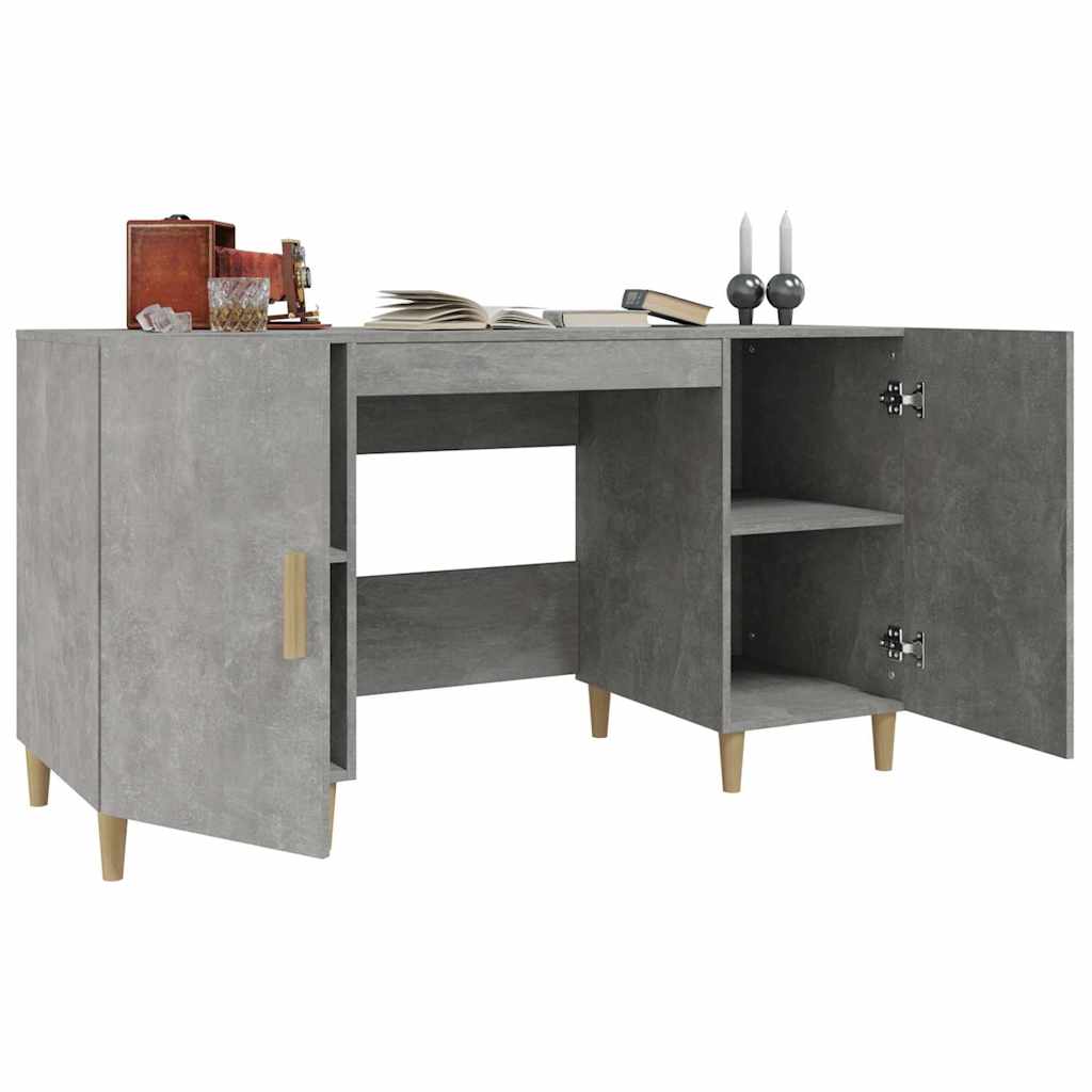 vidaXL Desk Concrete Grey 140x50x75 cm Engineered Wood