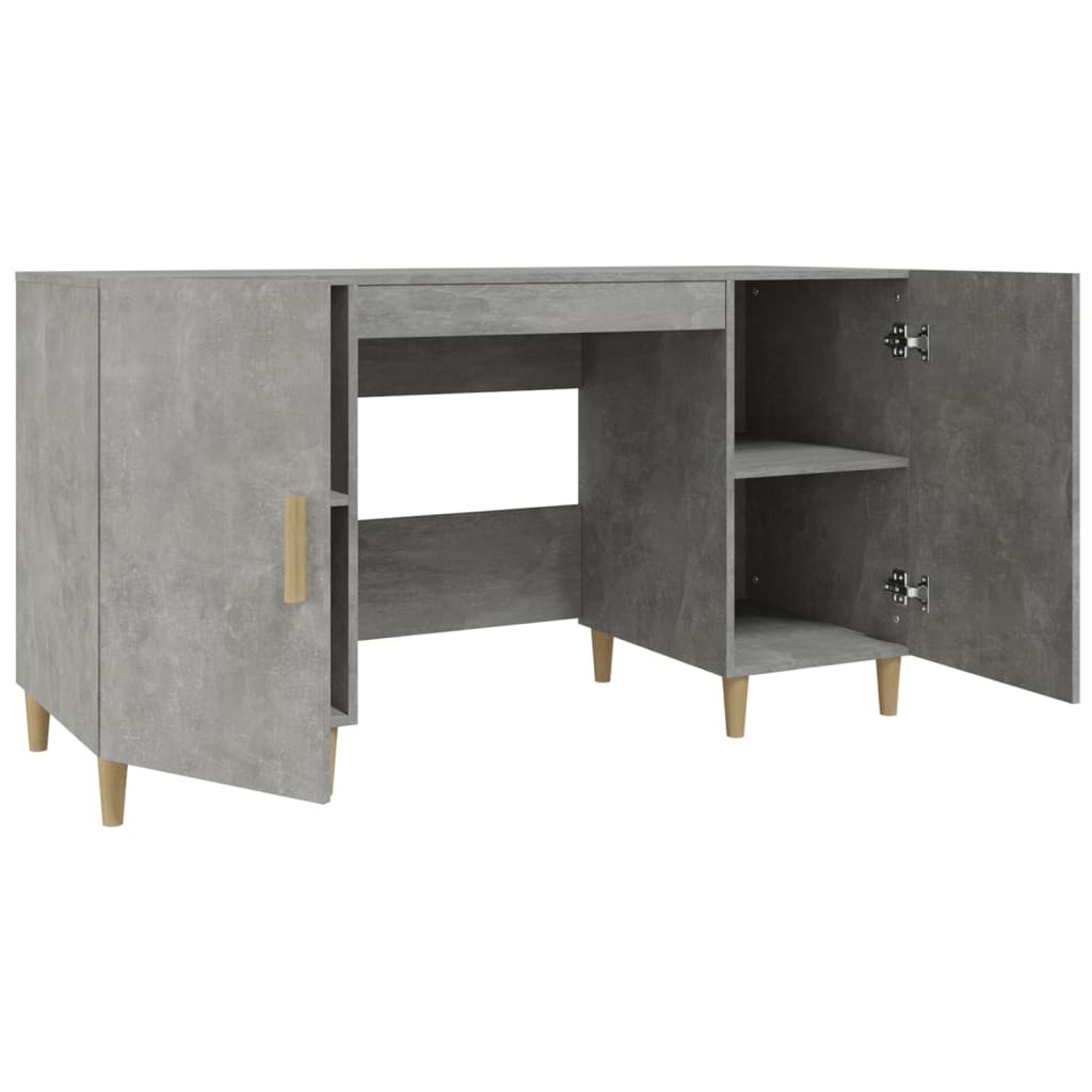 vidaXL Desk Concrete Grey 140x50x75 cm Engineered Wood