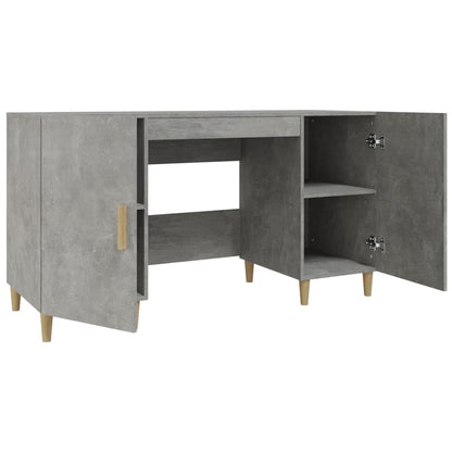 vidaXL Desk Concrete Grey 140x50x75 cm Engineered Wood