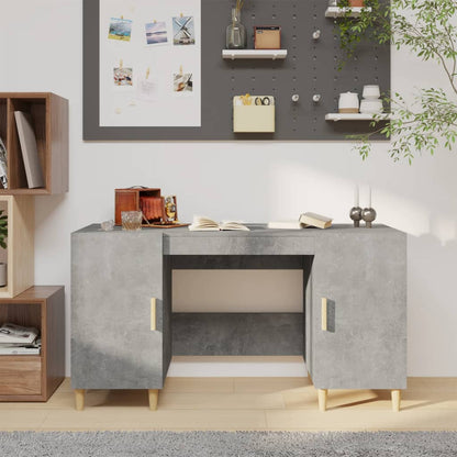 vidaXL Desk Concrete Grey 140x50x75 cm Engineered Wood