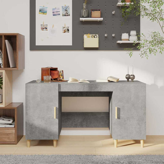 vidaXL Desk Concrete Grey 140x50x75 cm Engineered Wood