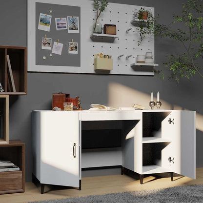 812771 vidaXL Desk White 140x50x75 cm Engineered Wood
