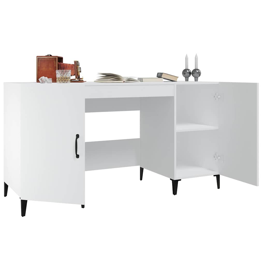 812771 vidaXL Desk White 140x50x75 cm Engineered Wood