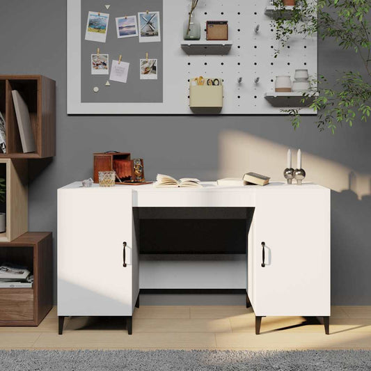812771 vidaXL Desk White 140x50x75 cm Engineered Wood