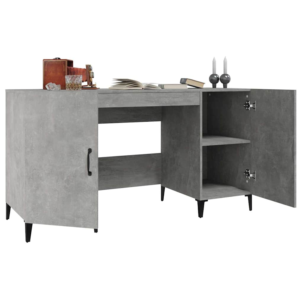 812775 vidaXL Desk Concrete Grey 140x50x75 cm Engineered Wood