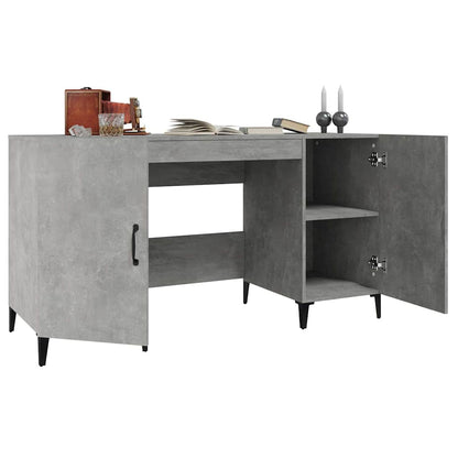 812775 vidaXL Desk Concrete Grey 140x50x75 cm Engineered Wood