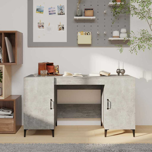 812775 vidaXL Desk Concrete Grey 140x50x75 cm Engineered Wood