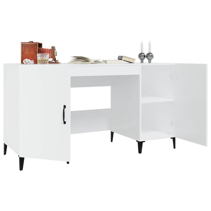vidaXL Desk High Gloss White 140x50x75 cm Engineered Wood
