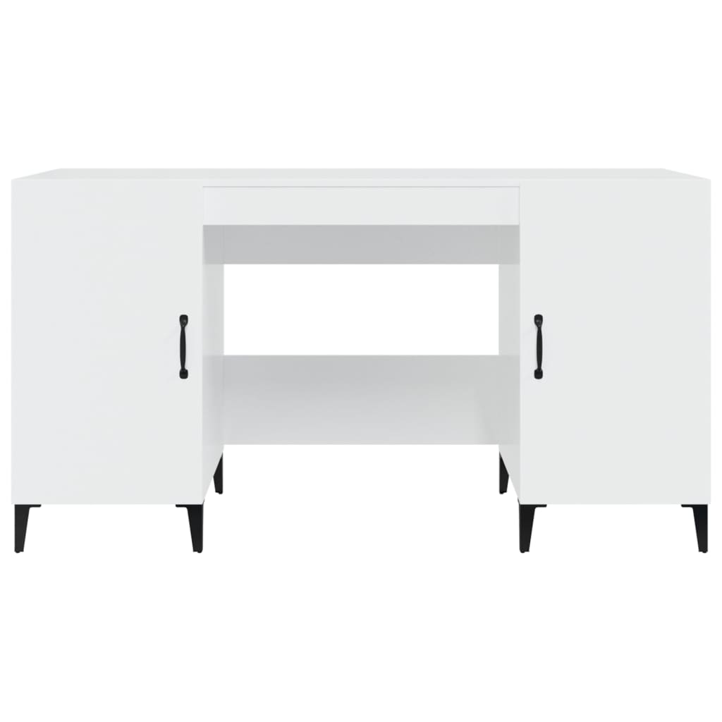 vidaXL Desk High Gloss White 140x50x75 cm Engineered Wood