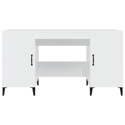 vidaXL Desk High Gloss White 140x50x75 cm Engineered Wood