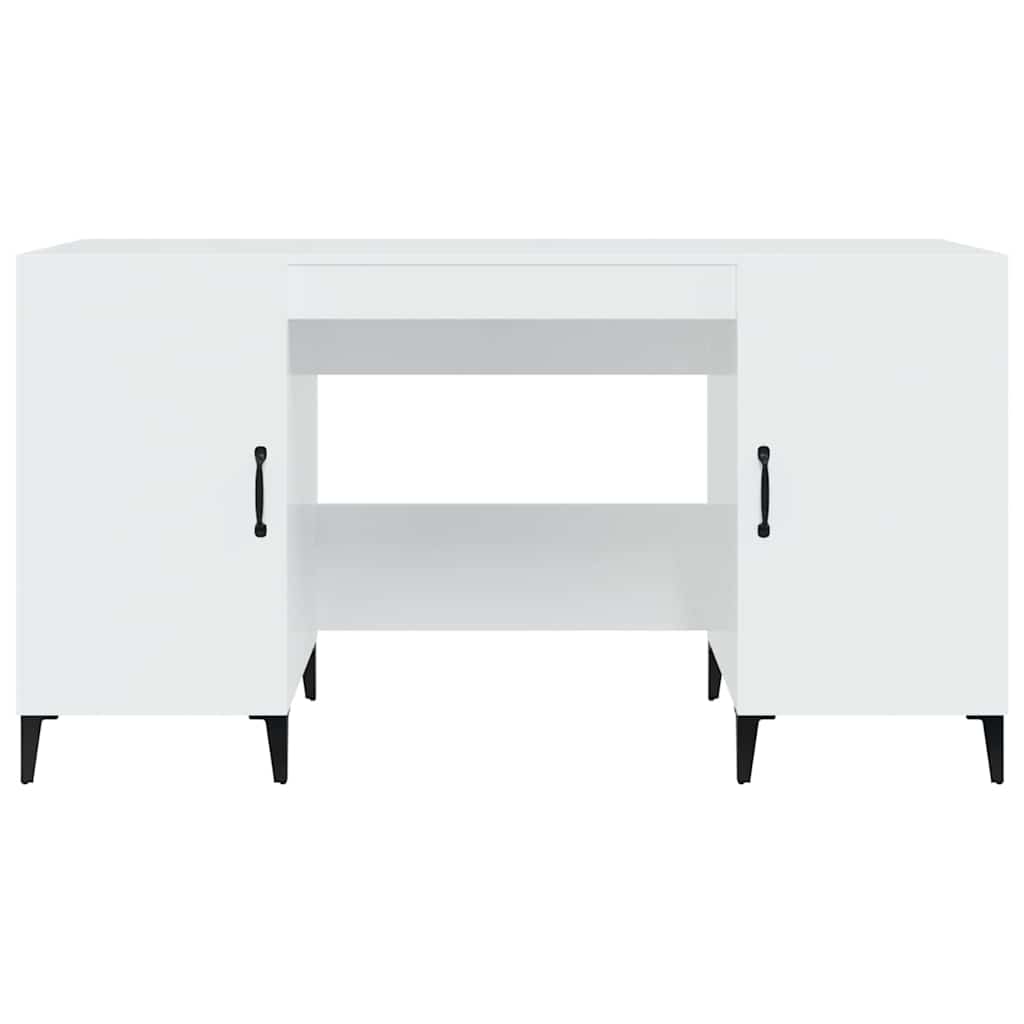 vidaXL Desk High Gloss White 140x50x75 cm Engineered Wood