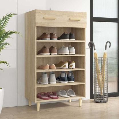 812783 vidaXL Shoe Cabinet Sonoma Oak 60x35x105 cm Engineered Wood