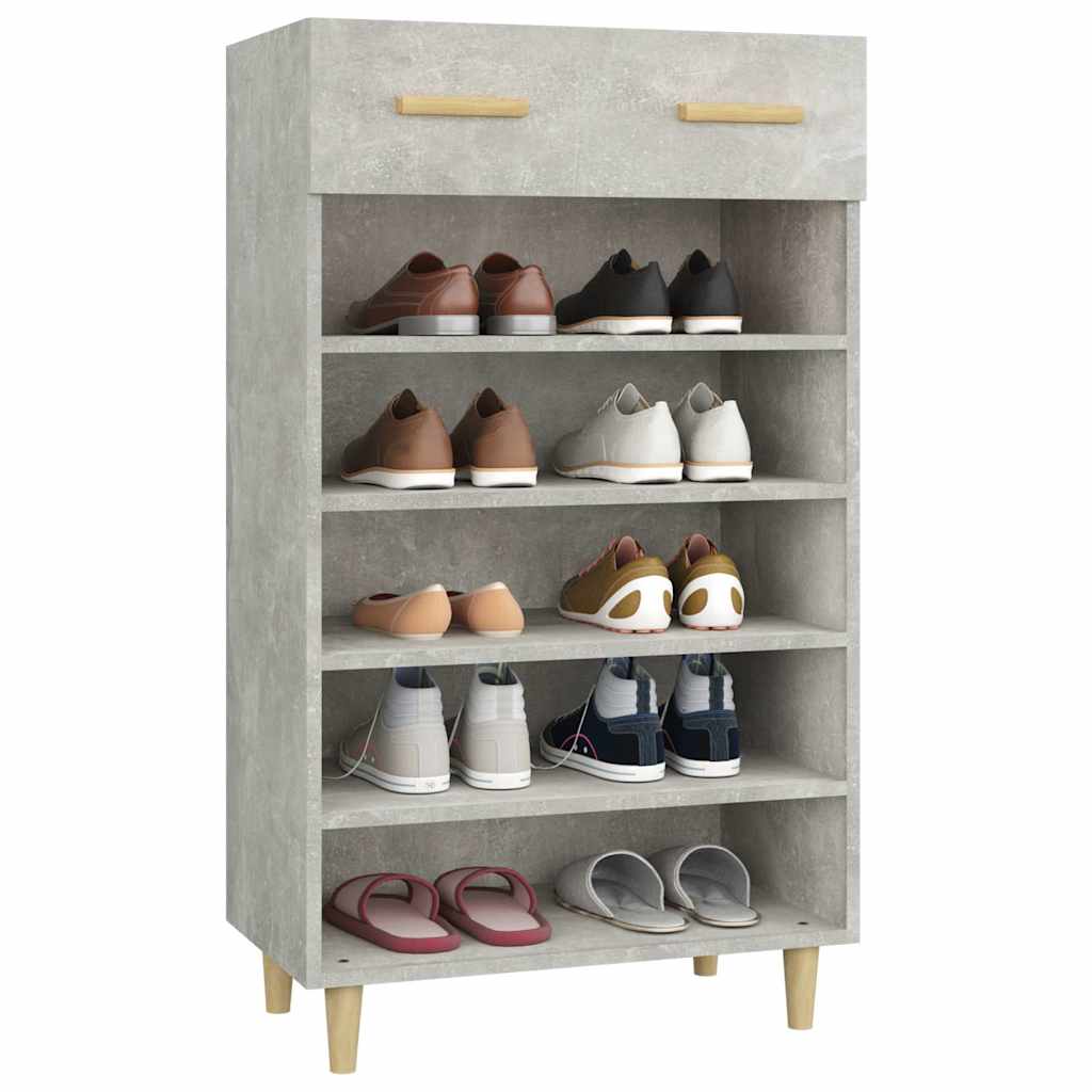 812784 vidaXL Shoe Cabinet Concrete Grey 60x35x105 cm Engineered Wood