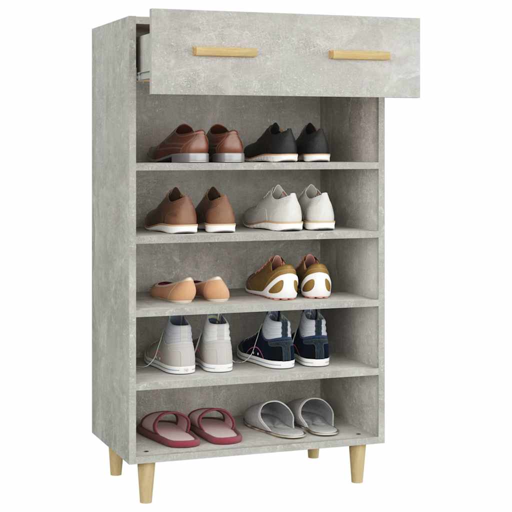 812784 vidaXL Shoe Cabinet Concrete Grey 60x35x105 cm Engineered Wood