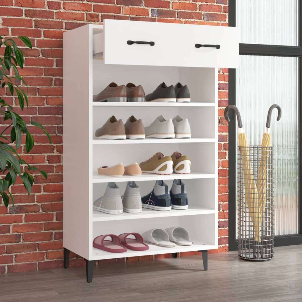 vidaXL Shoe Cabinet White 60x35x105 cm Engineered Wood