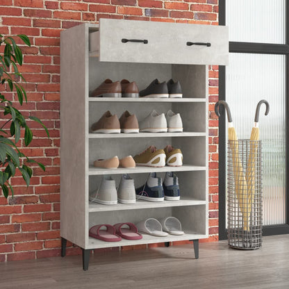 vidaXL Shoe Cabinet Concrete Grey 60x35x105 cm Engineered Wood