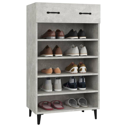 vidaXL Shoe Cabinet Concrete Grey 60x35x105 cm Engineered Wood