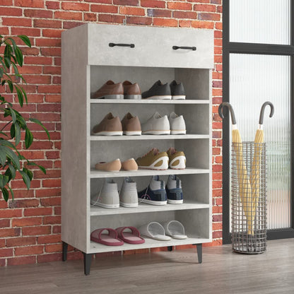 vidaXL Shoe Cabinet Concrete Grey 60x35x105 cm Engineered Wood