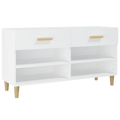 vidaXL Shoe Cabinet White 102x35x55 cm Engineered Wood