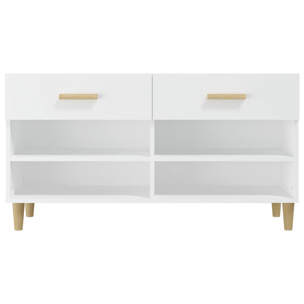 vidaXL Shoe Cabinet White 102x35x55 cm Engineered Wood