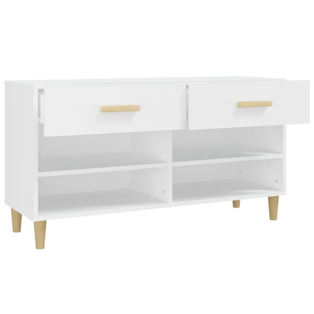 vidaXL Shoe Cabinet White 102x35x55 cm Engineered Wood