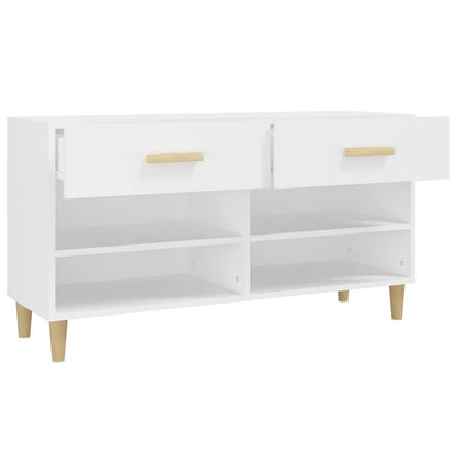 vidaXL Shoe Cabinet White 102x35x55 cm Engineered Wood