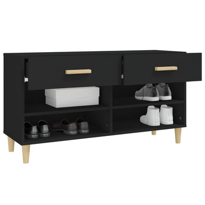 vidaXL Shoe Cabinet Black 102x35x55 cm Engineered Wood