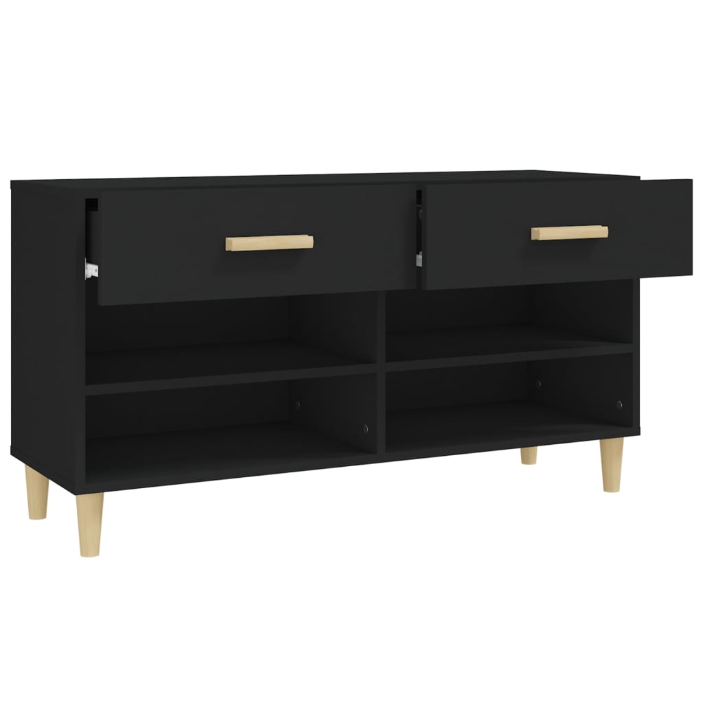 vidaXL Shoe Cabinet Black 102x35x55 cm Engineered Wood