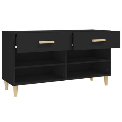 vidaXL Shoe Cabinet Black 102x35x55 cm Engineered Wood