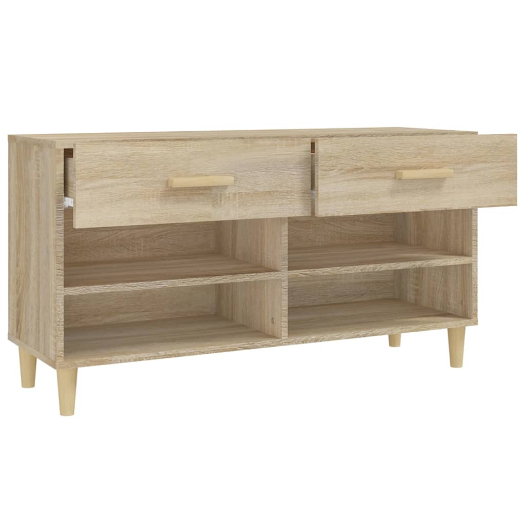 vidaXL Shoe Cabinet Sonoma Oak 102x35x55 cm Engineered Wood