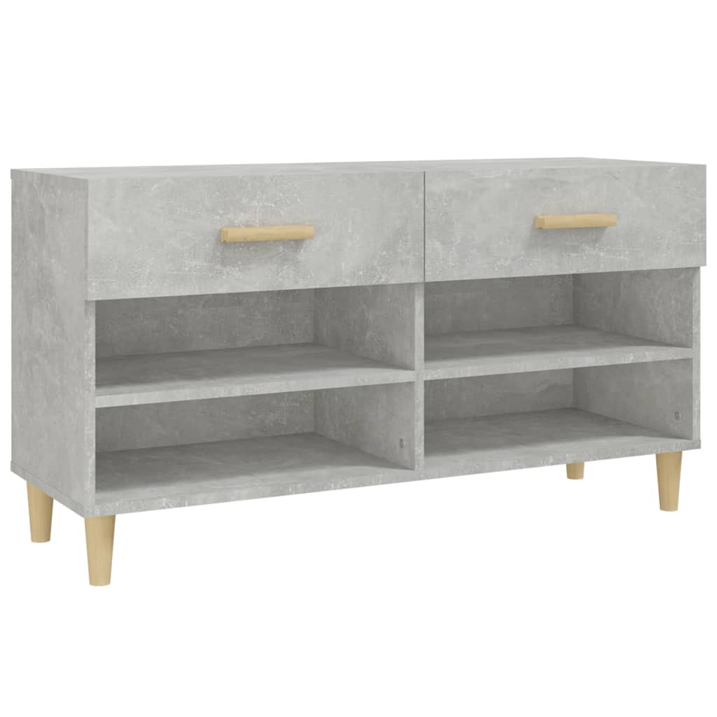 vidaXL Shoe Cabinet Concrete Grey 102x35x55 cm Engineered Wood