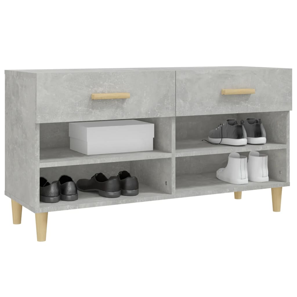 vidaXL Shoe Cabinet Concrete Grey 102x35x55 cm Engineered Wood