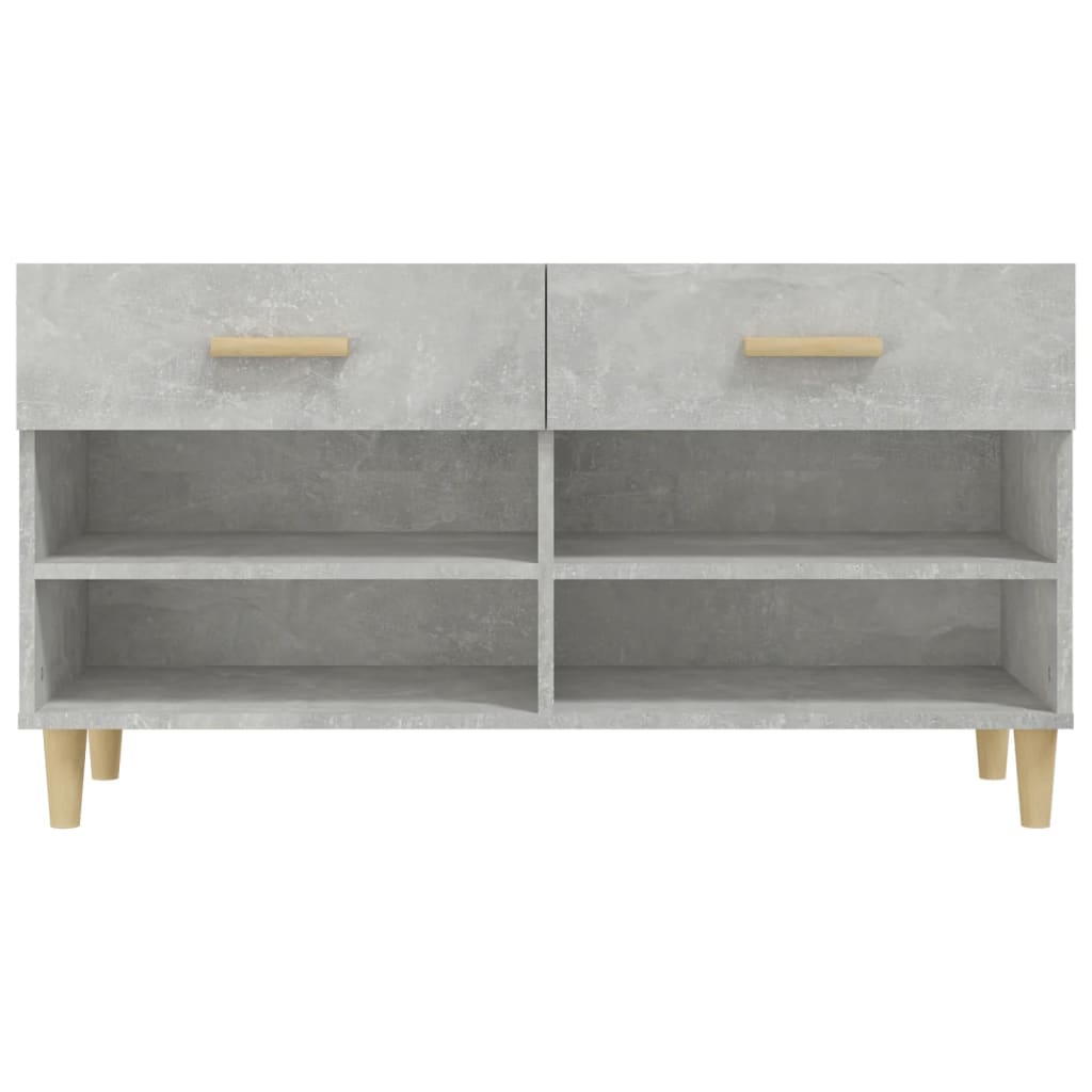 vidaXL Shoe Cabinet Concrete Grey 102x35x55 cm Engineered Wood