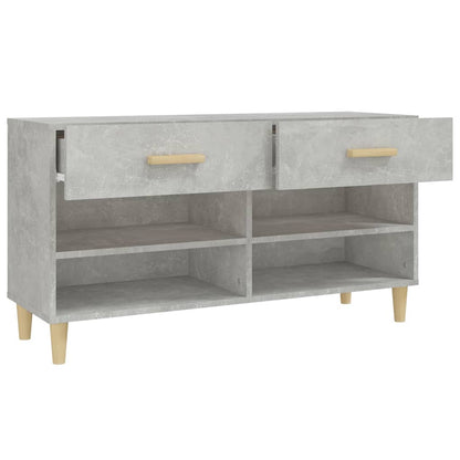 vidaXL Shoe Cabinet Concrete Grey 102x35x55 cm Engineered Wood