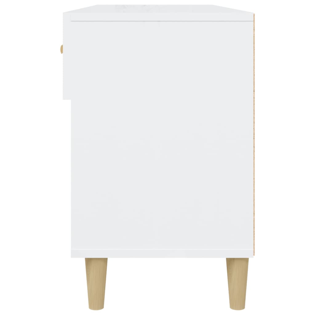vidaXL Shoe Cabinet High Gloss White 102x35x55 cm Engineered Wood
