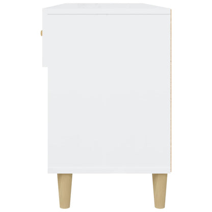 vidaXL Shoe Cabinet High Gloss White 102x35x55 cm Engineered Wood