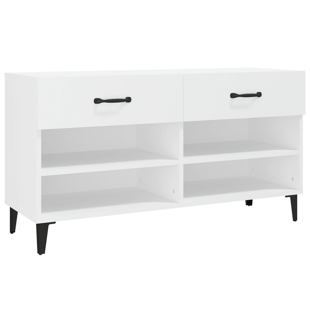 vidaXL Shoe Cabinet White 102x35x55 cm Engineered Wood