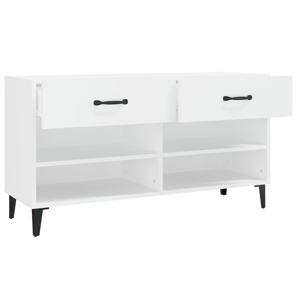 vidaXL Shoe Cabinet White 102x35x55 cm Engineered Wood