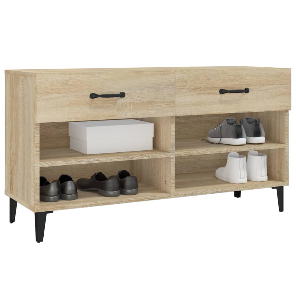 vidaXL Shoe Cabinet Sonoma Oak 102x35x55 cm Engineered Wood