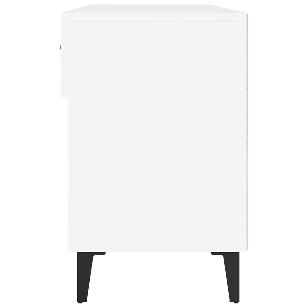 vidaXL Shoe Cabinet High Gloss White 102x35x55 cm Engineered Wood