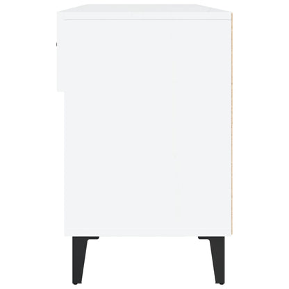 vidaXL Shoe Cabinet High Gloss White 102x35x55 cm Engineered Wood