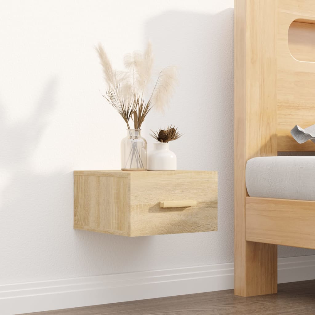 vidaXL Wall-mounted Bedside Cabinets 2 pcs Sonoma Oak 35x35x20 cm